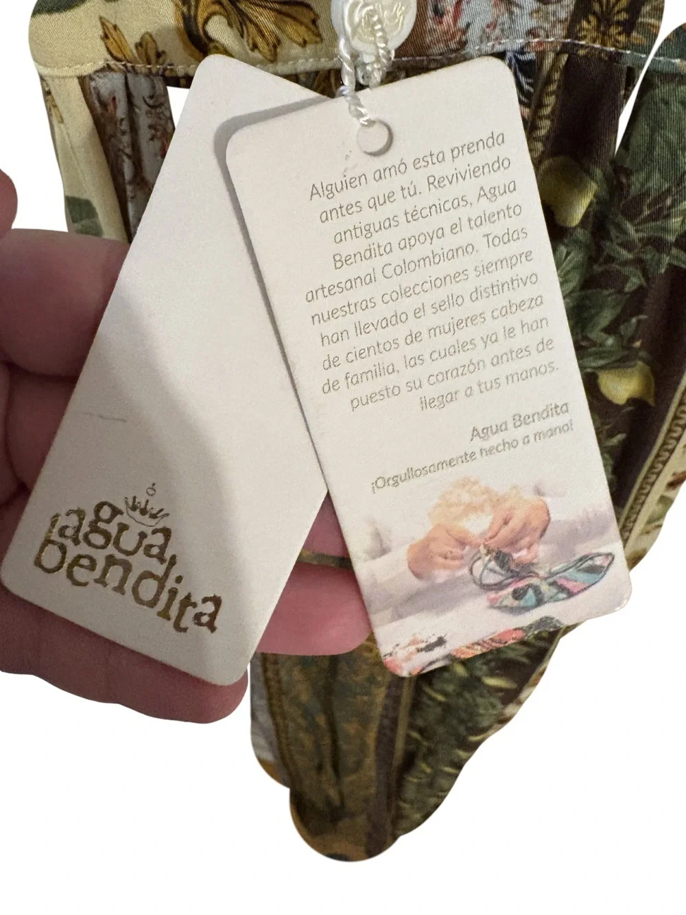 Agua Bendita Evergreen Story Naturalia Open Back Maxi Dress NWT - Picture 7 of 8